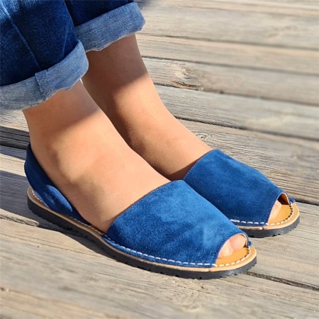 Sandale din piele AVARCA NUBUCK Blue - Img 5