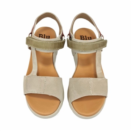 Sandale din piele naturala LEONA Beige - Img 4