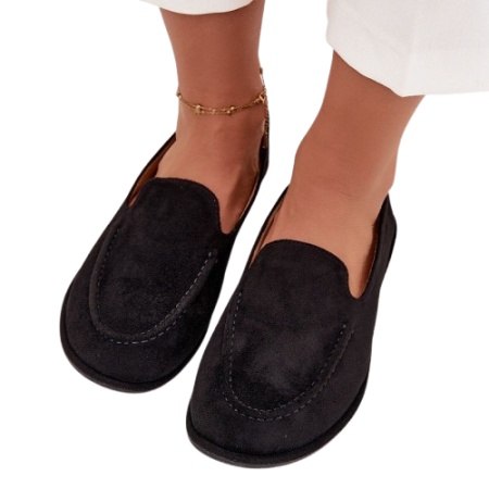 Balerini din piele sintetica MARLA Black - Img 3