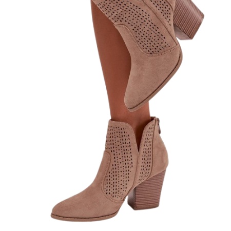 Botine din piele ecologica CARMINA Beige - Img 3