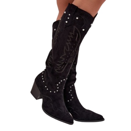 Cizme din piele ecologica ARAMCA Black - Img 2