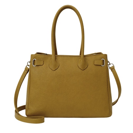 Geanta din piele naturala FLEUR Mustard - Img 3