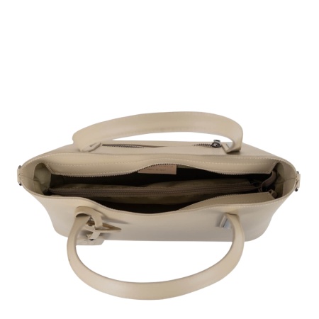 Geanta din piele naturala INAYA Beige - Img 3