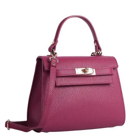 Geanta din piele naturala VENERA Fucsia - Img 2