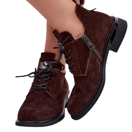 Ghete din piele naturala LEIRE Brown - Img 3