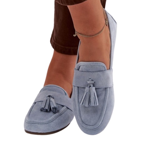 Mocasini din piele ecologica MARTA Bleu - Img 3