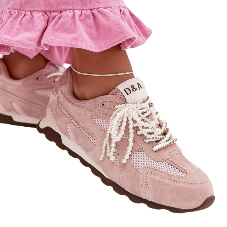 Pantofi sport din piele naturala LINDA Rose - Img 2