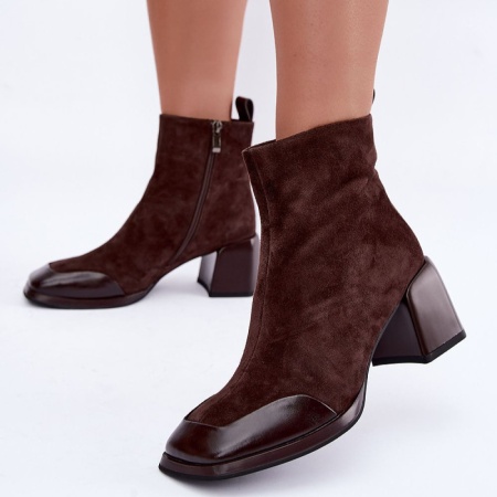 Botine din piele naturala TRIANA Brown - Img 3