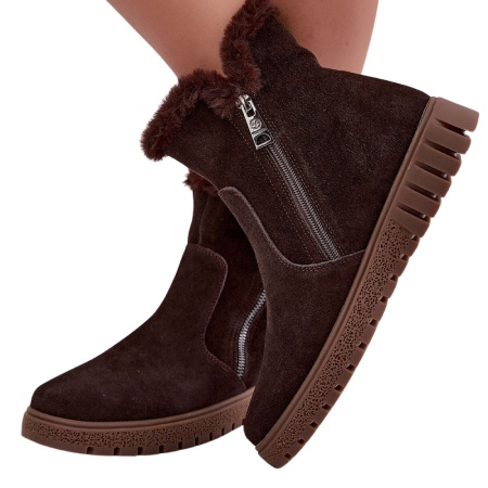 Cizme din piele naturala LUCIANA Brown - Img 3