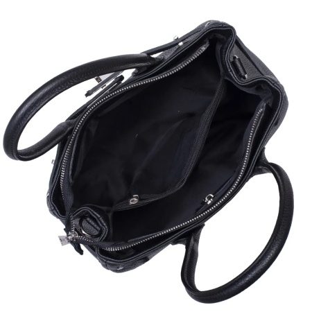 Geanta din piele naturala FLEUR Black - Img 4