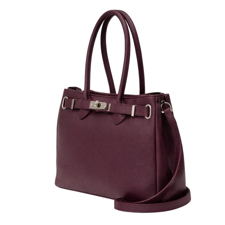 Geanta din piele naturala FLEUR Burgundy - Img 2