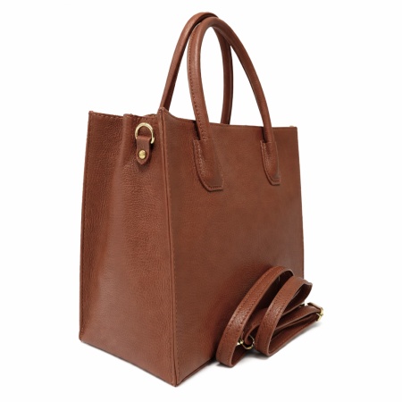 Geanta din piele naturala GERTRUDE Camel - Img 2