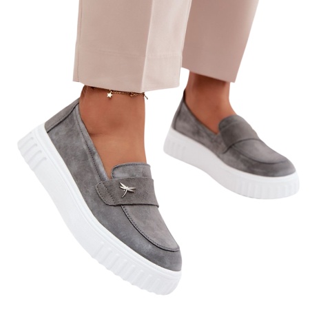 Pantofi din piele naturala NAIARA Grey - Img 2