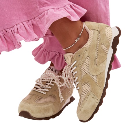Pantofi sport din piele naturala LINDA Green - Img 3