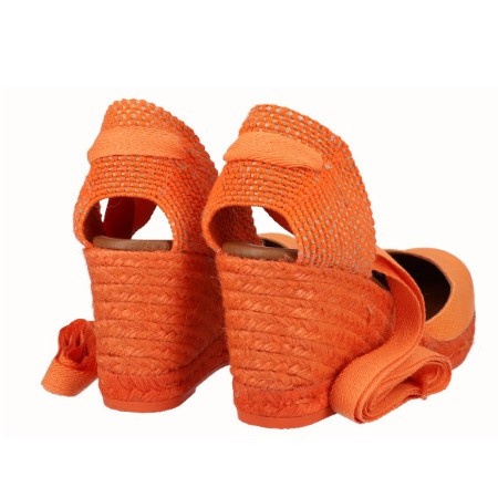 Sandale din in si piele LINA Orange - Img 3