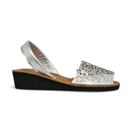 Sandale din piele AVARCA WEDGE CUT Silver - Img 3