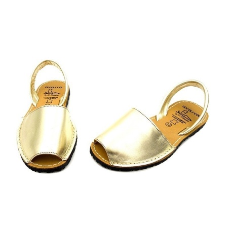 Sandale din piele naturala AVARCA SATIN Gold - Img 4