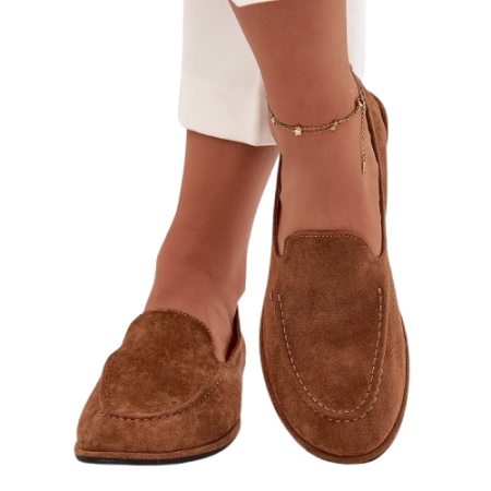 Balerini din piele sintetica MARLA Camel - Img 3