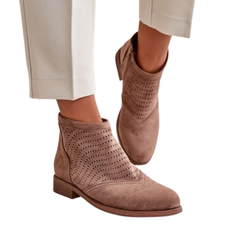 Botine din piele ecologica MIRAY Taupe - Img 2