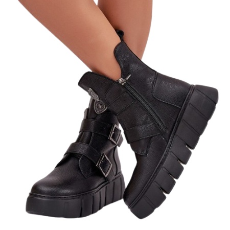 Botine din piele naturala CARA Black - Img 3