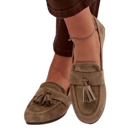 Mocasini din piele ecologica MARTA Khaki - Img 3