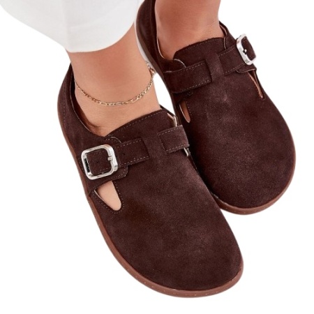 Pantofi din piele naturala BAREFOOT Brown - Img 2