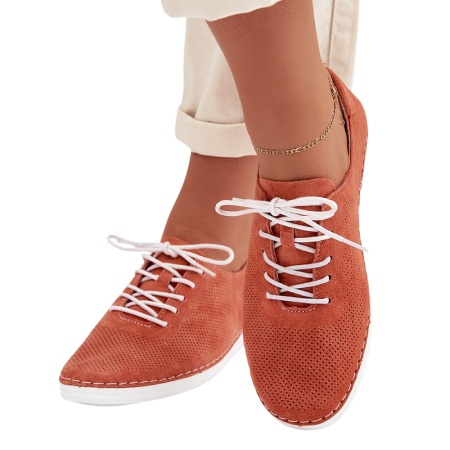 Pantofi sport din piele naturala AMAIA Orange - Img 3