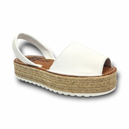 Sandale din piele naturala AVARCA PLATEAU White - Img 2