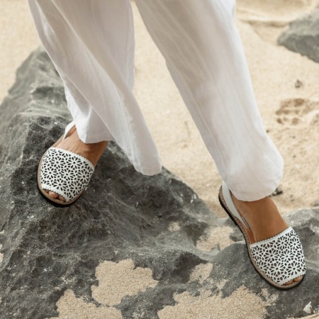 Sandale din piele naturala MINORQUINES Laser White - Img 5