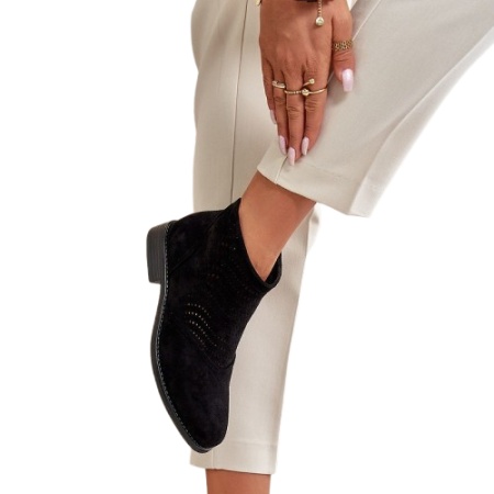 Botine din piele ecologica MIRAY Black - Img 3