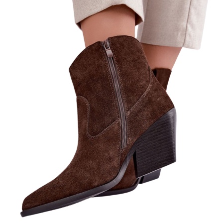 Botine din piele naturala ANAHI Brown - Img 3