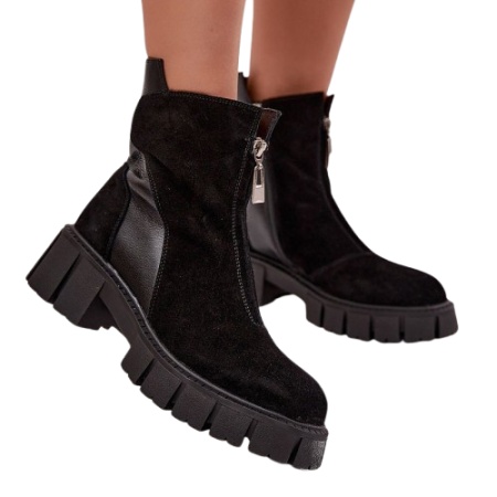 Botine din piele naturala MIRAN Black - Img 2