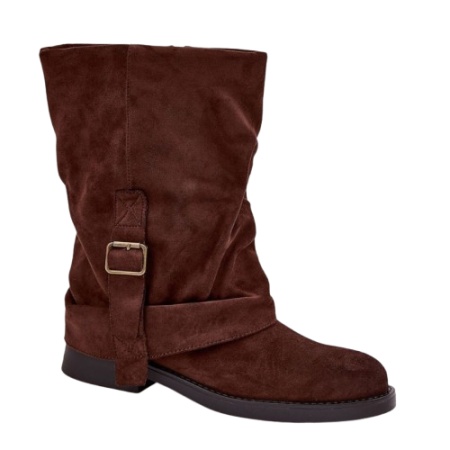 Cizme din piele ecologica DINALA Brown - Img 2