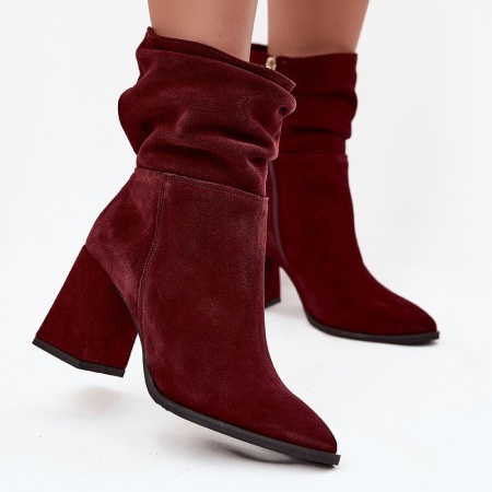 Cizme din piele naturala CARINA Burgundy - Img 2