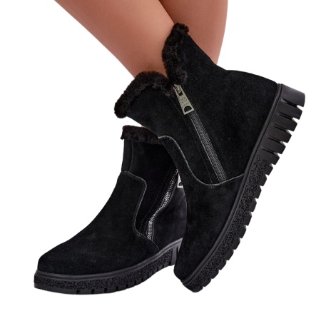 Cizme din piele naturala LUCIANA Black - Img 3
