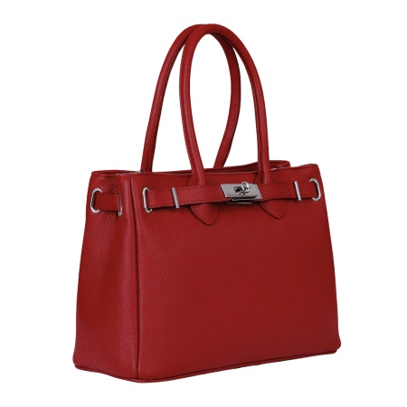 Geanta din piele naturala FLEUR Red - Img 2