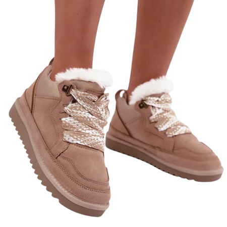 Ghete din piele naturala OLAIA Beige - Img 2