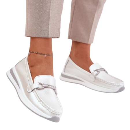 Pantofi din piele naturala MARTINA Silver - Img 2