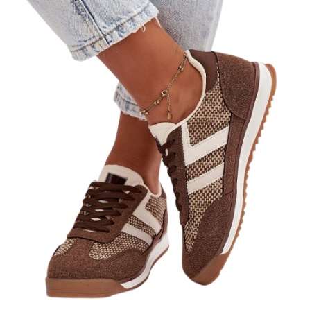 Pantofi sport din piele ecologica IRENE Maro - Img 2