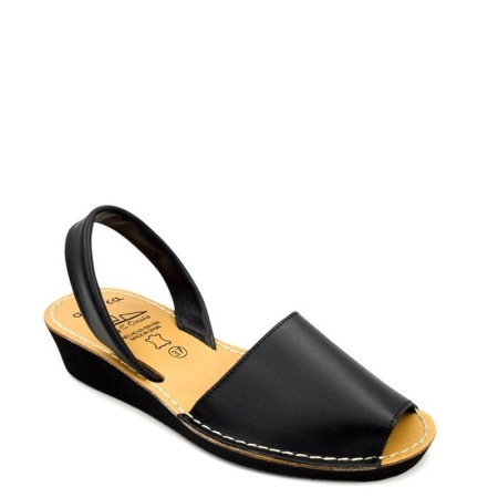 Sandale din piele AVARCA WEDGE Black - Img 3
