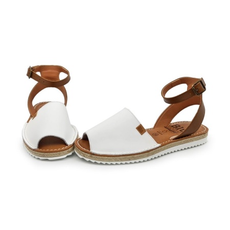 Sandale din piele naturala AVARCA ANKLE White - Img 3