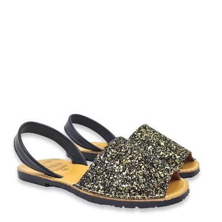 Sandale din piele naturala, AVARCA GLITTER Midnight