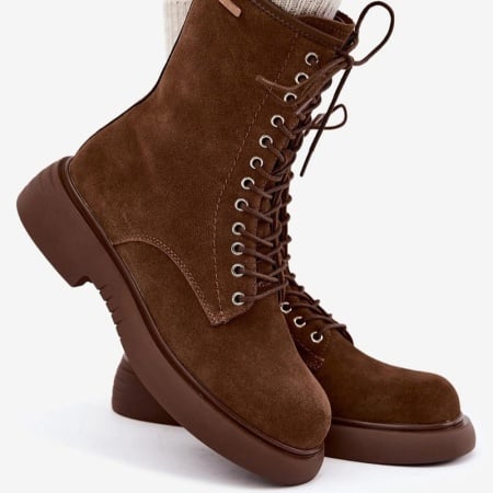 Bocanci din piele naturala ZOE Camel - Img 2