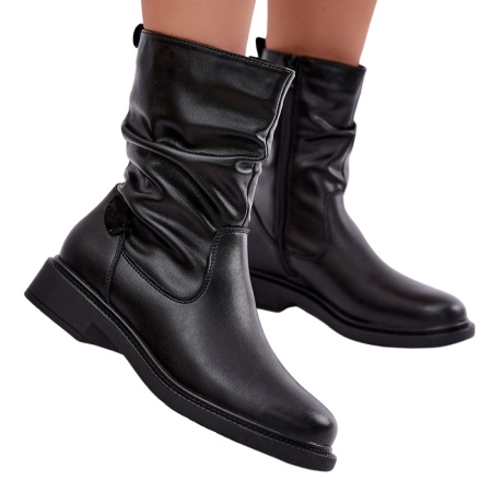 Botine din piele naturala ARIADNA Black - Img 2