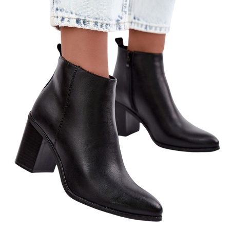 Botine din piele naturala MANUELA Black - Img 2