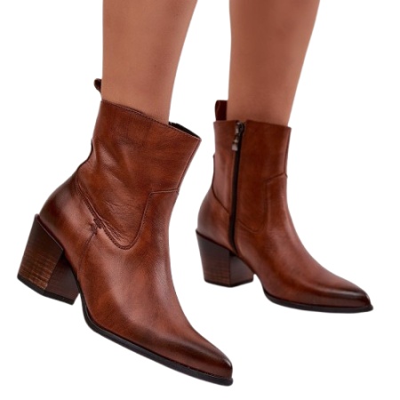 Botine din piele naturala RIGA Camel - Img 2