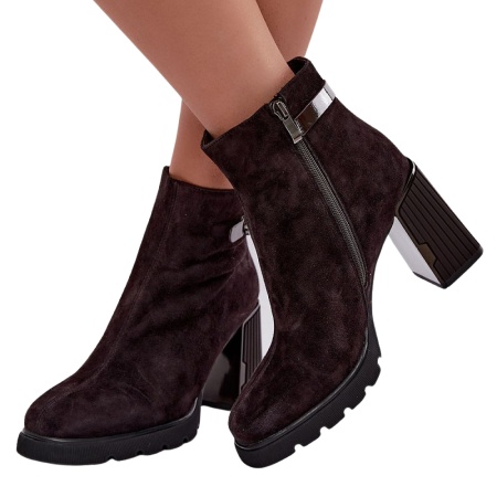 Botine din piele naturala TANIA Brown - Img 3