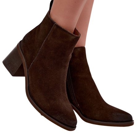 Botine din piele naturala TATIANA Brown - Img 2