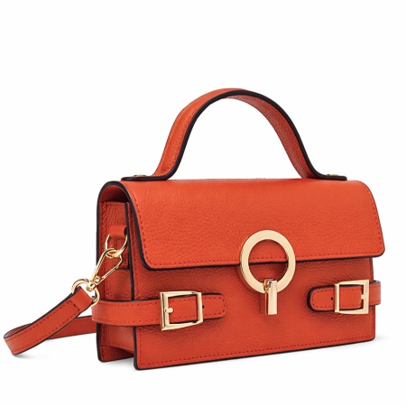 Geanta din piele naturala IVY Orange - Img 3