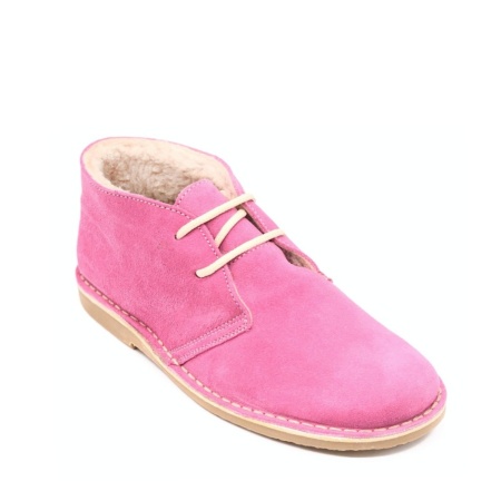 Ghete imblanite din piele intoarsa SAFARI Pink - Img 4